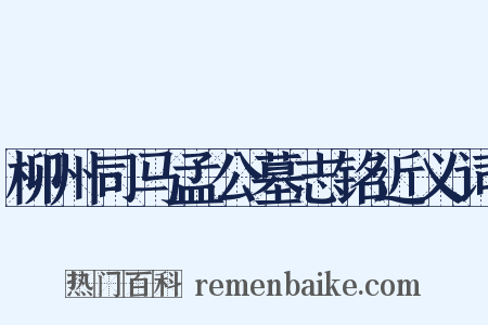 柳州司马孟公墓志铭近义词是什么意思的图片